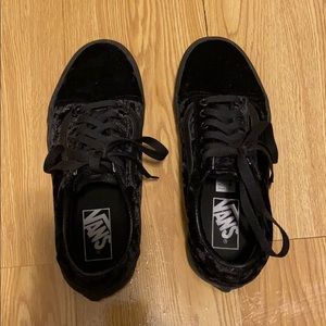 Black Velvet Low Top Vans